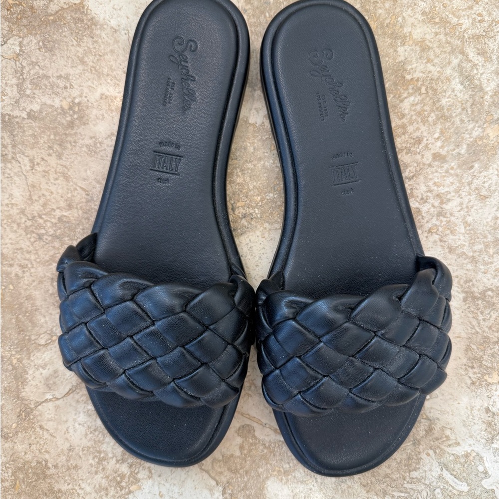 Seychelles Midnight Braided Slide Sandals